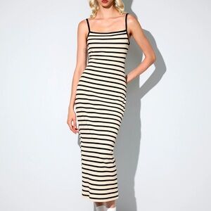 Striped Backless Maxi Dress